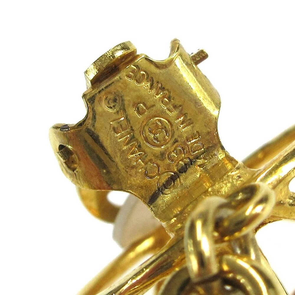 Chanel Birdcage Dangle Earrings Clip-On Gold 93P 64503 - Picture 2 of 8